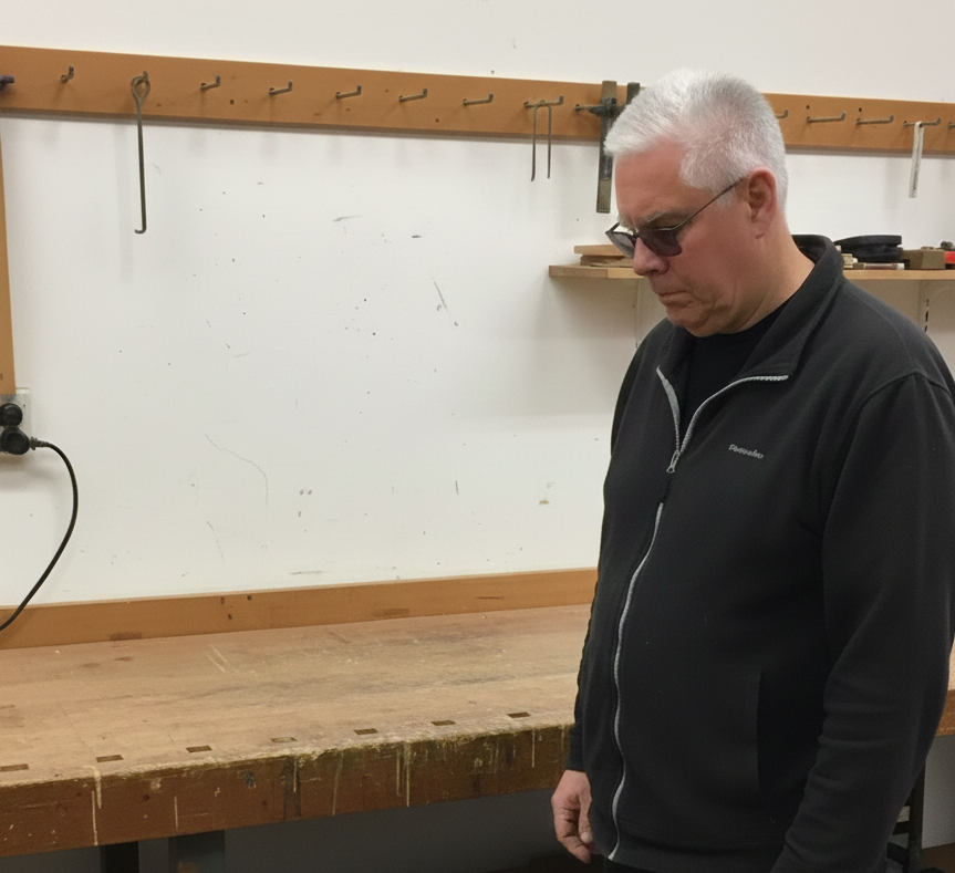 Martin in the workshop